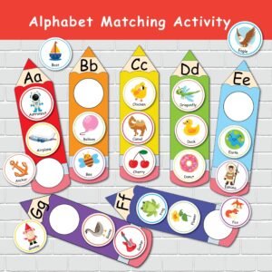 Alphabet Matching Activity for Kids, ABC Busy Book, Preschool Learning Binder, Homeschool Curriculum, Kindergarten Pre-K Learning