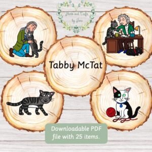 Tabby McTat Storytelling Wood Slices: Flash Cards, Story Spoons (PDF)
