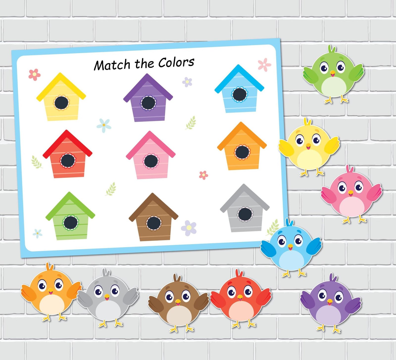 Birds Color Matching Activity, Color Printables, Toddler Busy Book (Digital Download) - Image 3