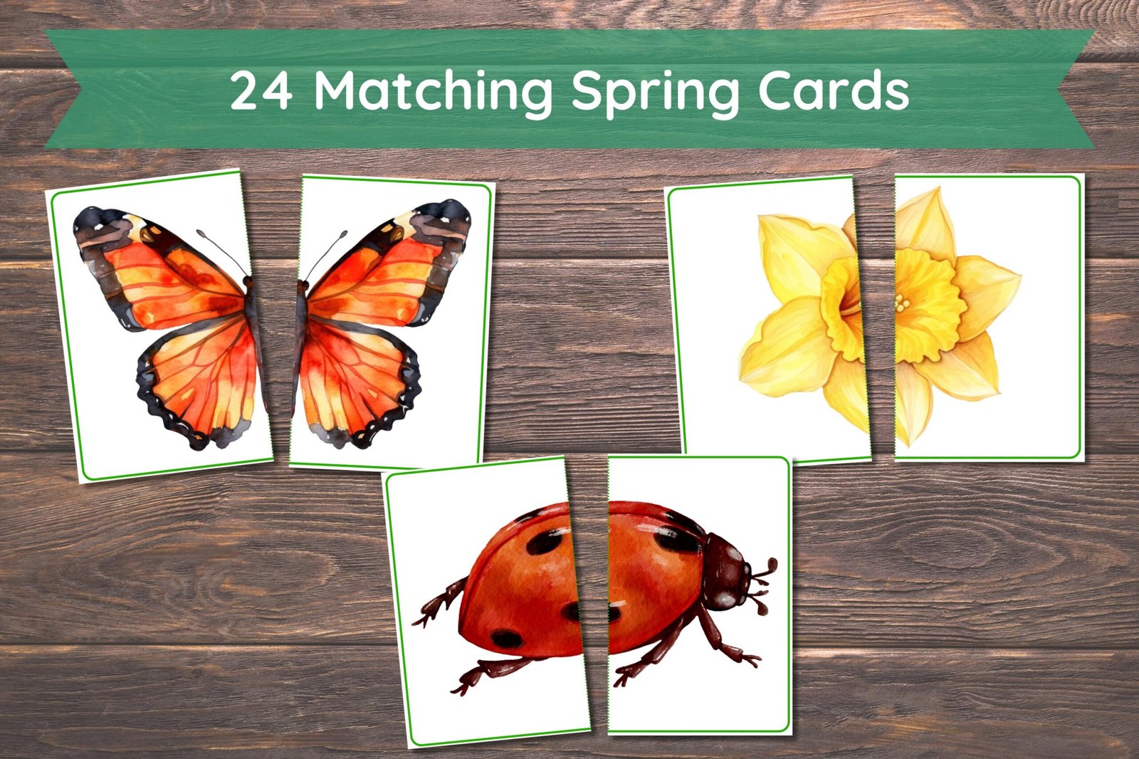 Spring Matching Toddler Activity, Spring Matching, Montessori, Homeschool Resource, Flowers, Spring Animals, Spring Matching Game
