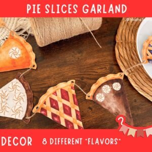 Watercolor Pie Slices Garland: Thanksgiving Classroom Decor (Digital Download)