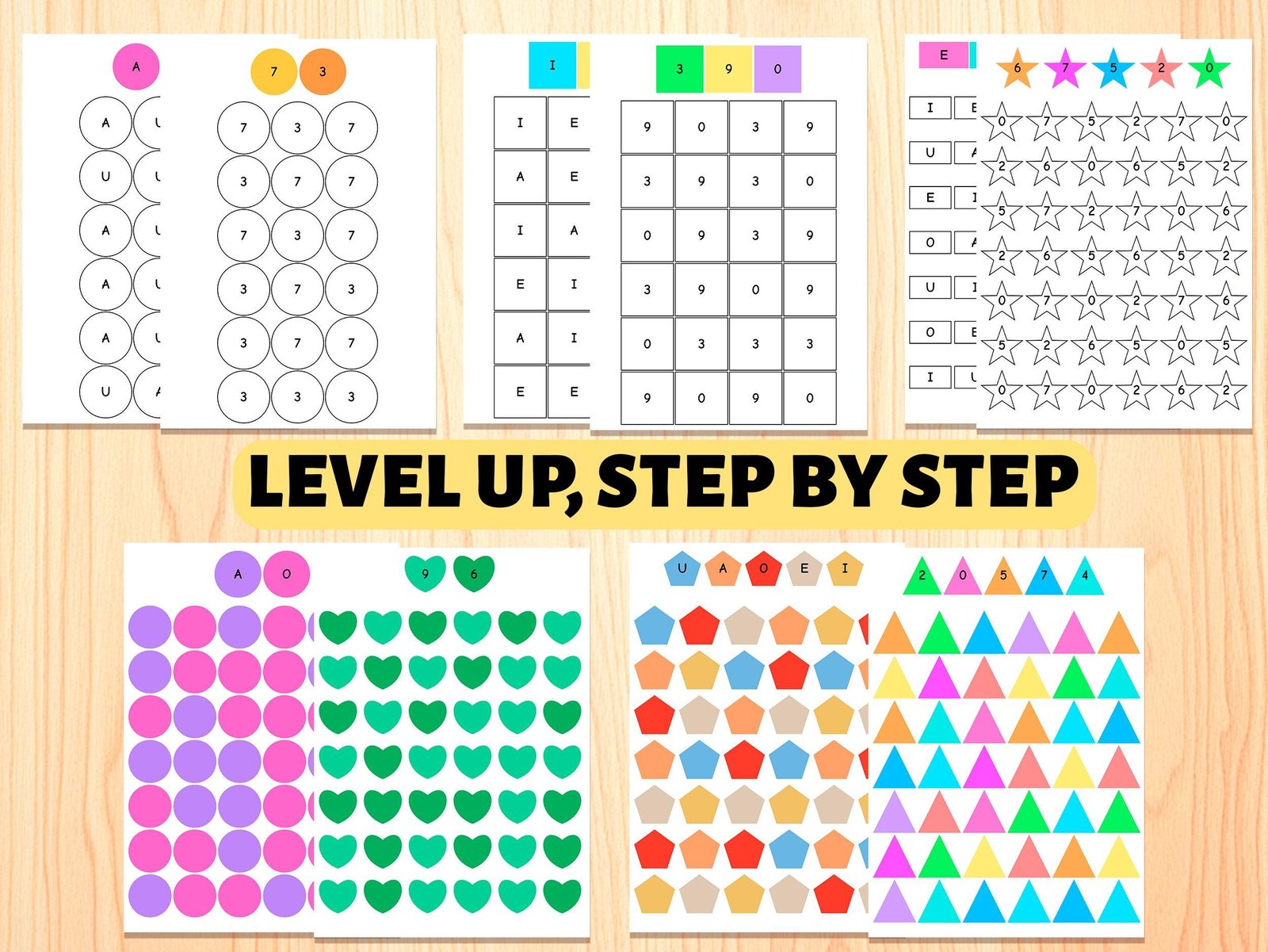 Color Matching Printable Preschool Worksheets Vowels Numbers 0-9 Bundle No Prep Fine Motor Activities Kindergarten Homeschool - Image 3