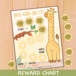 Giraffe Reward Chart Printable: Kids Chore Chart (Digital Download)