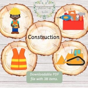 Construction Flash Cards: Tools & Vehicles Learning (PDF Download)