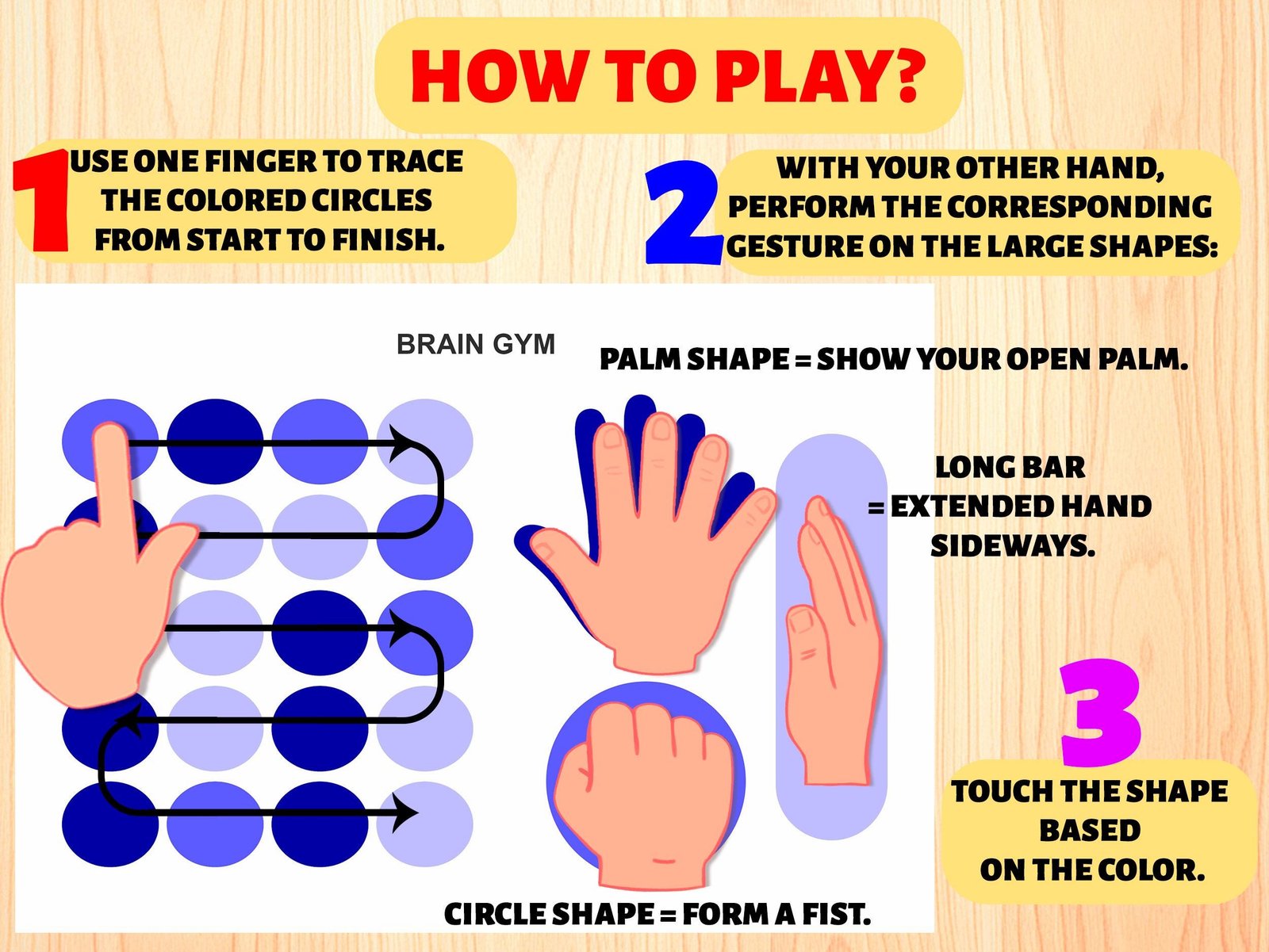 Brain Gym Activity Sheets: Kids Motor Skills Exercises (PDF Download) - Image 2
