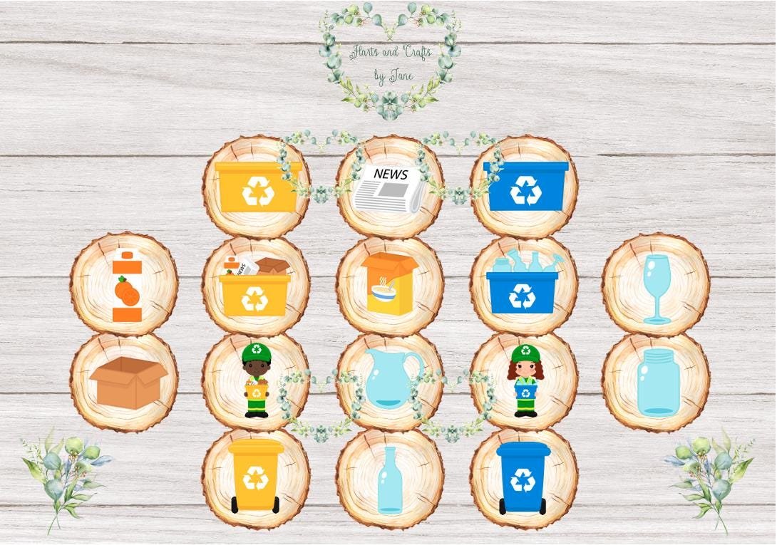 Recycling Flash Cards: Earth Day Community Helpers (PDF Download) - Image 2