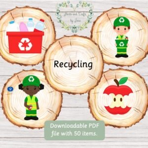 Recycling Flash Cards: Earth Day Community Helpers (PDF Download)