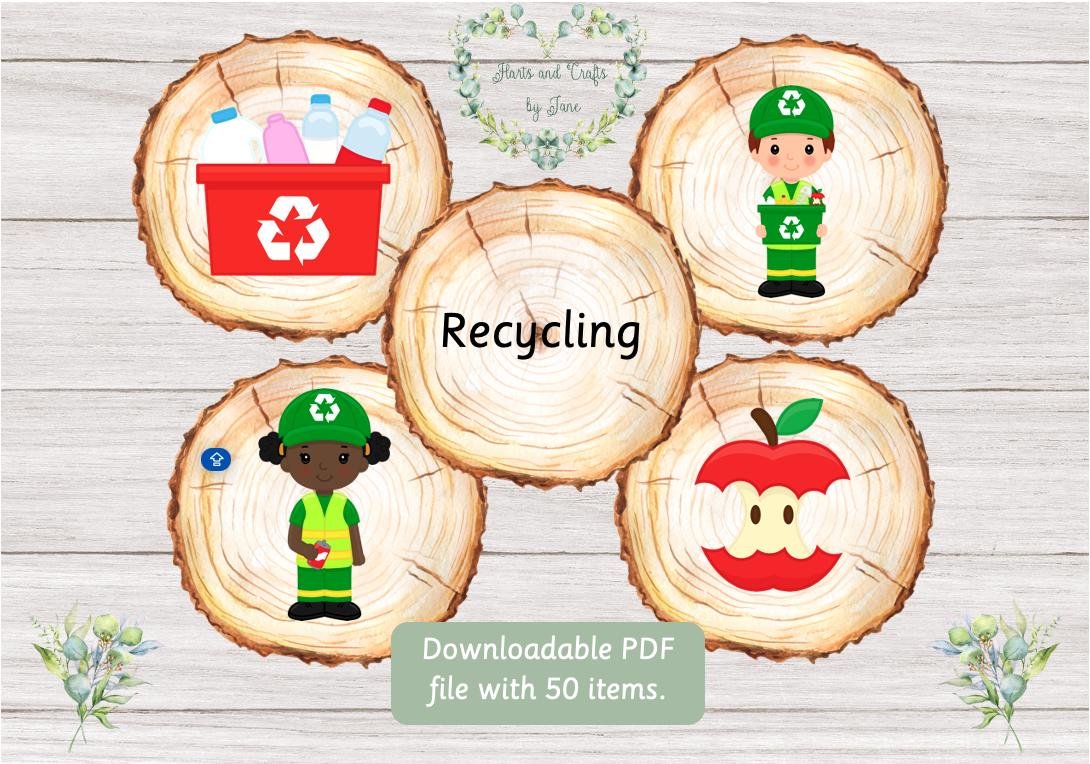 Recycling Flash Cards: Earth Day Community Helpers (PDF Download)