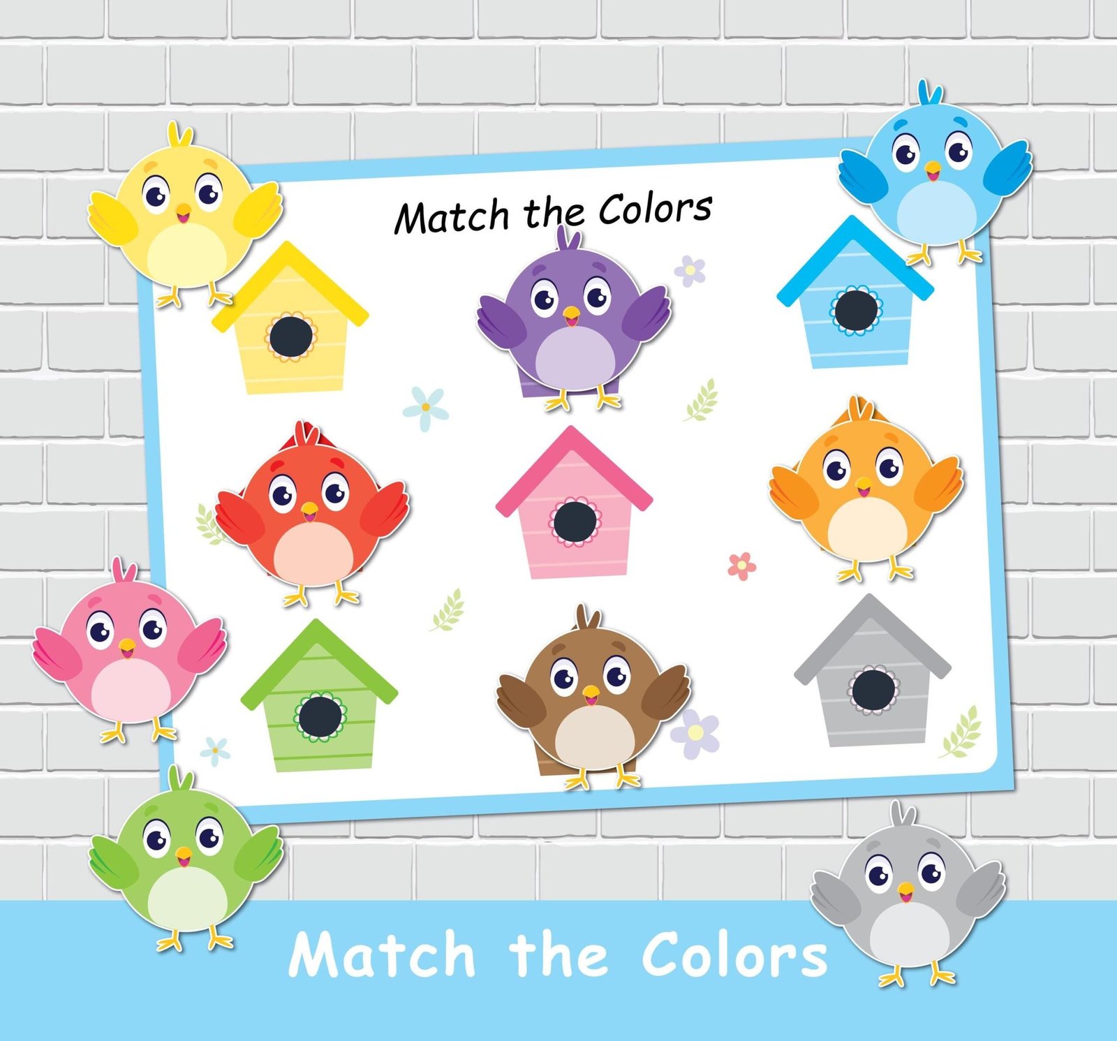 Birds Color Matching Activity, Color Printables, Toddler Busy Book (Digital Download)