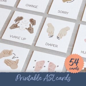 ASL Flashcards: Boho Classroom Decor, Special Education (DIGITAL)