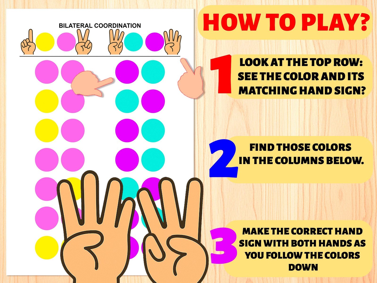 Bilateral Coordination Hand Sign Activity: Visual Motor Game (PDF) - Image 2