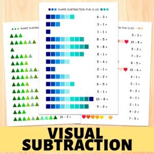 Visual Subtraction Worksheet: Kindergarten Math Shapes Activity (PDF)