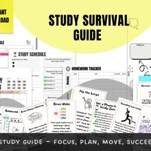 Teen Study Guide: Flashcards, Planners, Focus & Memory Tools (Printable).