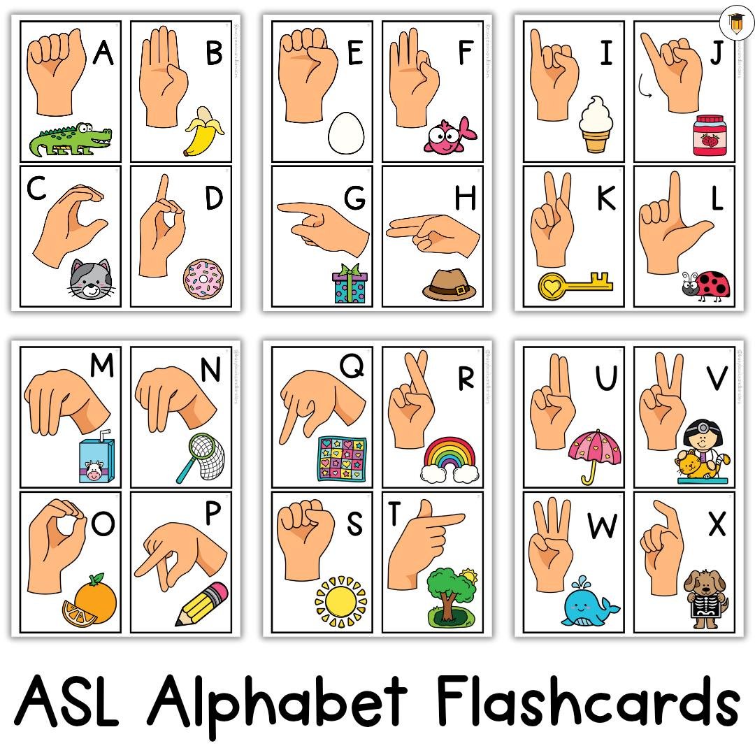 ASL Alphabet Flashcards| Hand Signs | Sign Language Flashcards | Communication | Flash Cards | ASL | Pictures | Autism | Hand Signals | Deaf