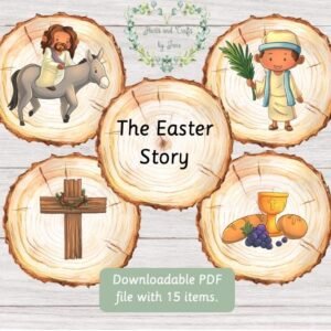 Easter Story Flash Cards: Bible Sunday School (PDF)