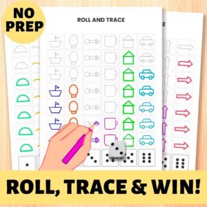 Roll and Trace Race Game: Fine Motor Skills Activity (PDF)