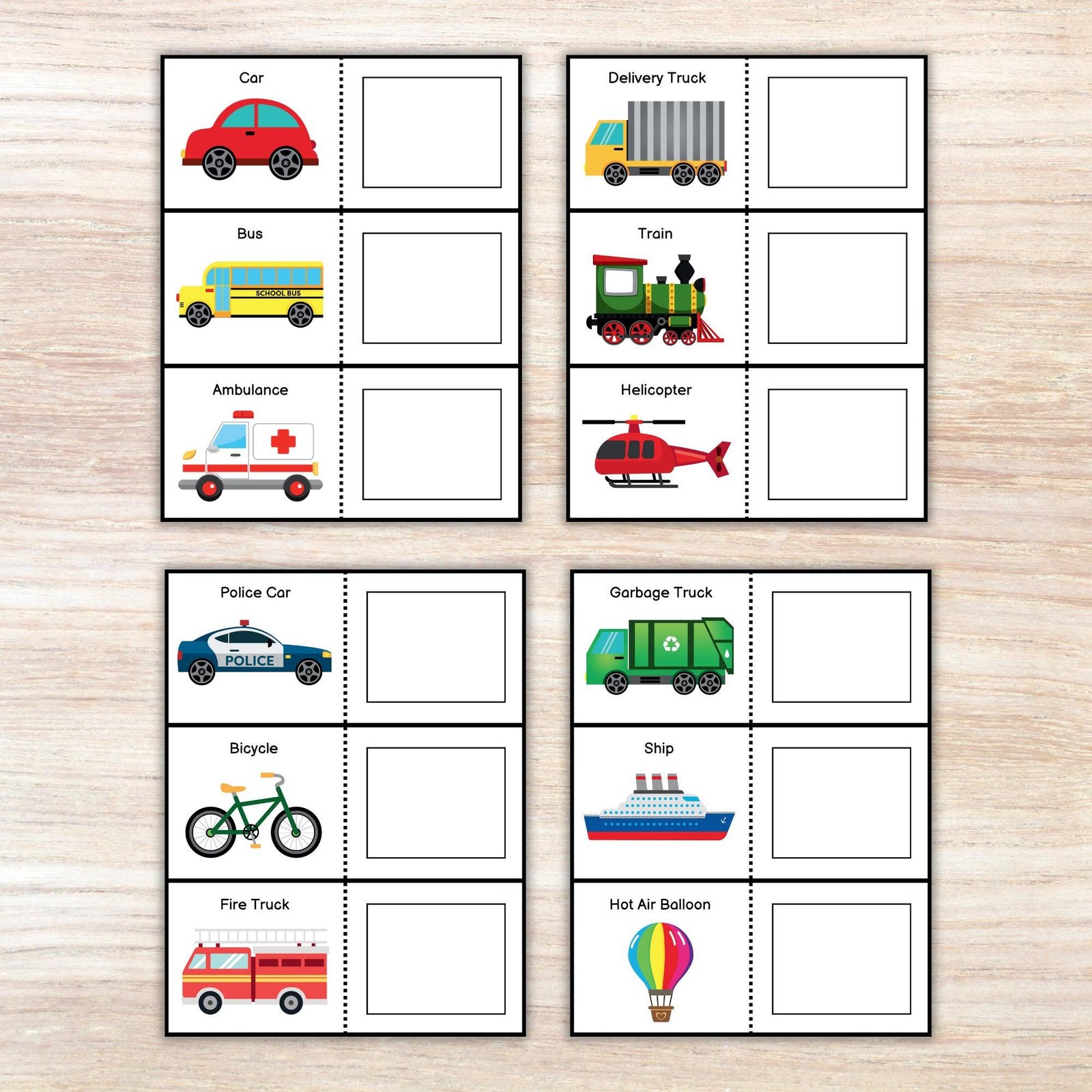 Transportation Matching Game, Toddler Matching Activity, Preschool Learning, Montessori Material, Homeschool Resource - Image 4