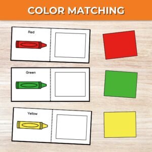 Color Matching Game Printable, Toddler Matching Activity, Preschool Learning, Montessori Material, Homeschool Resource