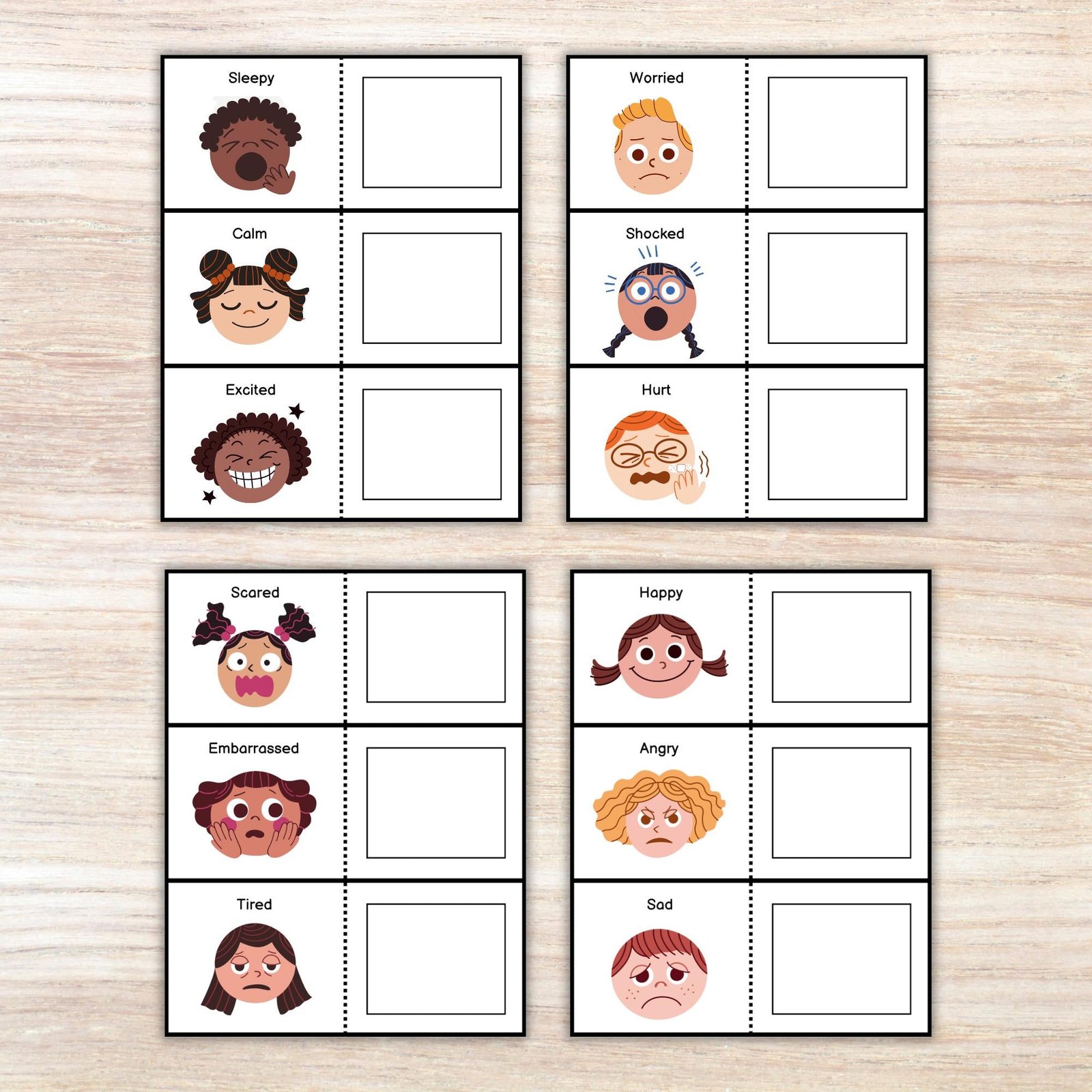 Emotions Matching Game, Toddler Matching Activity, Preschool Learning, Montessori Material, Homeschool Resource - Image 4