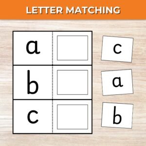 Alphabet Matching Game: Lowercase Letters, Montessori Learning (PDF)