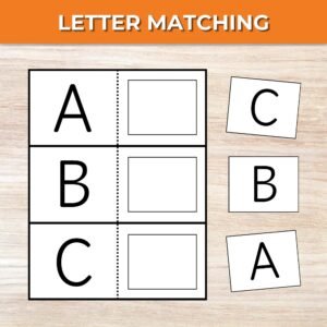 Alphabet Uppercase Matching Game Printable, Toddler Matching Activity, Preschool Learning, Montessori Material, Homeschool Resource