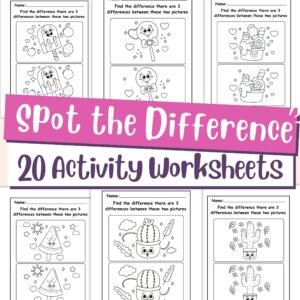 Spot the Difference Worksheets for Kids: Printable Preschool Activity & Brain Teaser (PDF Download)