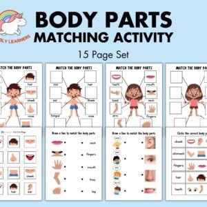 Body Part Matching Game, Toddler Busy Book Page, Instant Download Learning Binder, BodyPart Activity Flashcard, Homeschool Learning, Anatomy