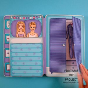 Printable Paper Dollhouse Winter Family House | Digital Download | Creative Kids Activities | Instant Download | Craft At Home