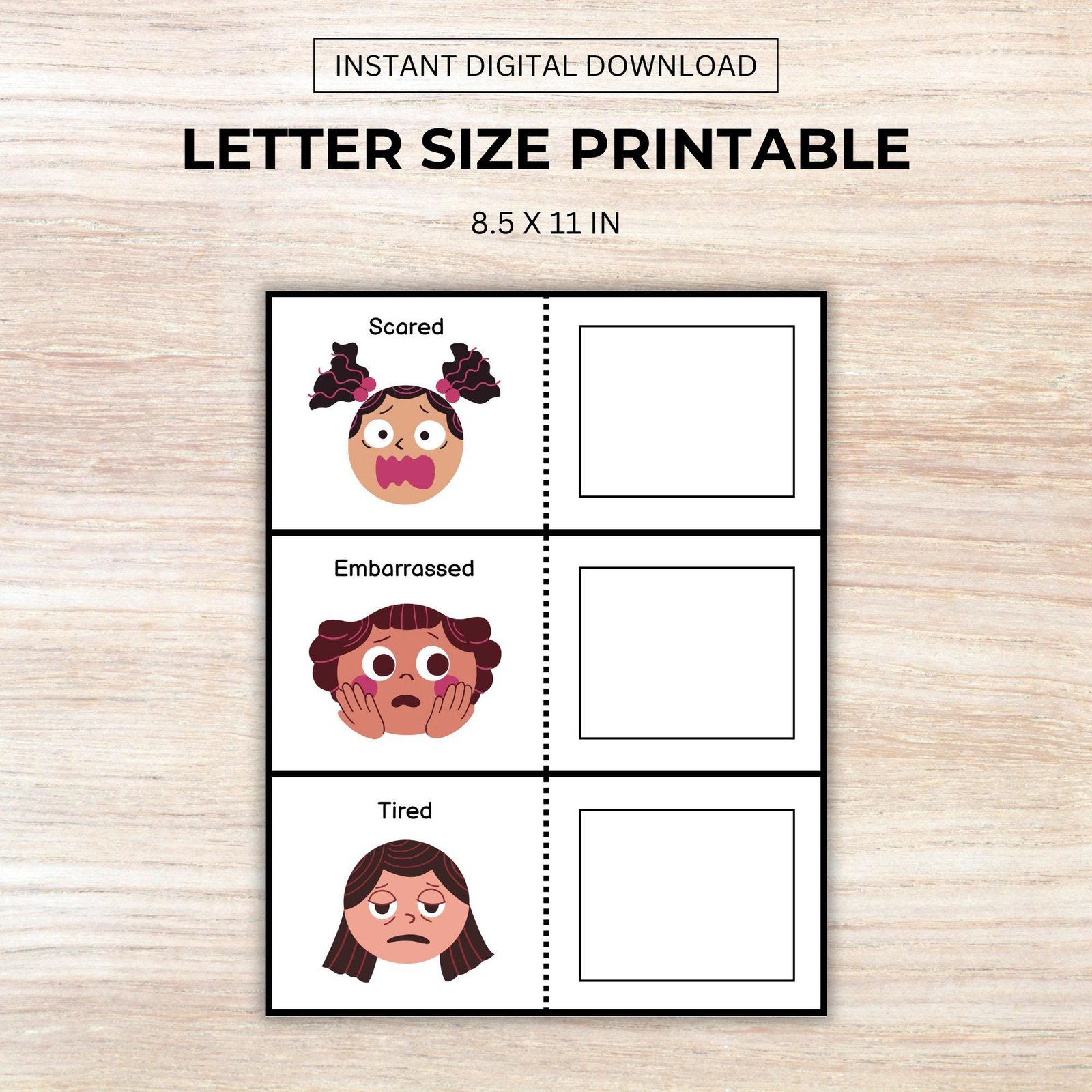 Emotions Matching Game, Toddler Matching Activity, Preschool Learning, Montessori Material, Homeschool Resource - Image 3