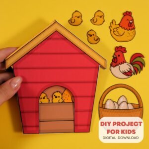 Printable Chicken Coop Craft for Kids | Farm Animal Activity | PDF Download, Easy Home Activity, Digital Download