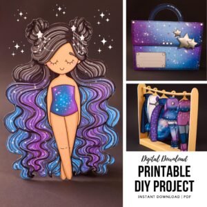 Printable Galaxy Bundle with Paper Dolls Dress Up, Digital Download, Crafts for Kids
