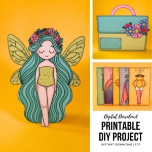 Printable Fairy Bundle with Paper Dolls, Outfits and Accessories, Digital Download, Crafts for Kids, Dress Up, Paper Crafts for Kids