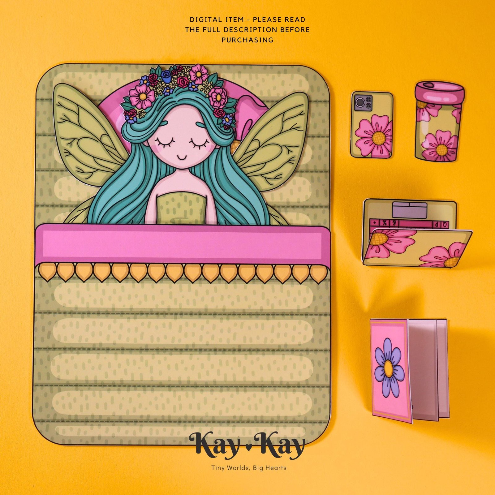 Printable Fairy Bundle with Paper Dolls, Outfits and Accessories, Digital Download, Crafts for Kids, Dress Up, Paper Crafts for Kids - Image 2