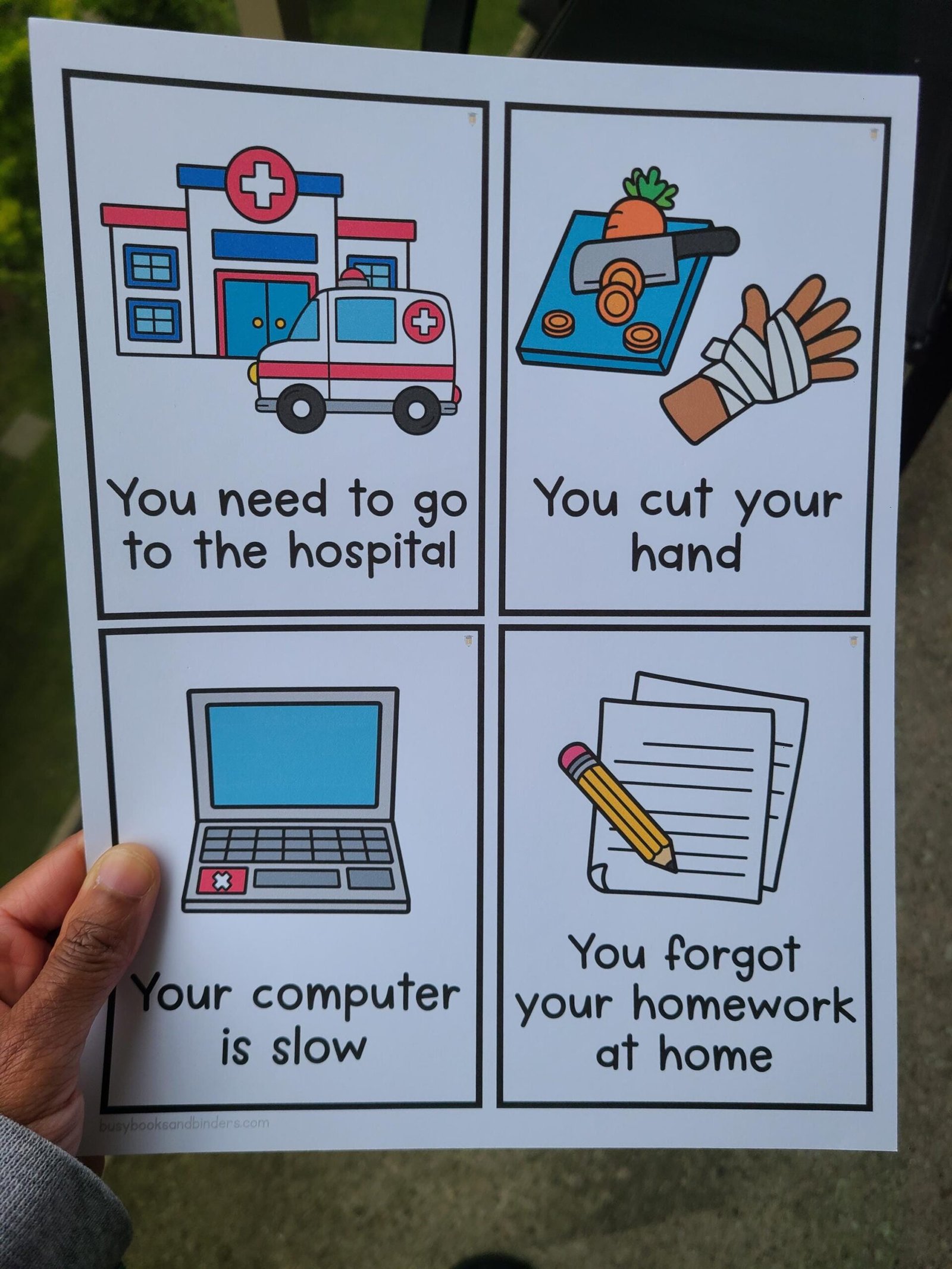 30 Emergency vs Non-Emergency | Functions Task Cards | Which One | Speech Therapy | ABA | Category | Autism | Flashcards for Kids | Sorting - Image 3