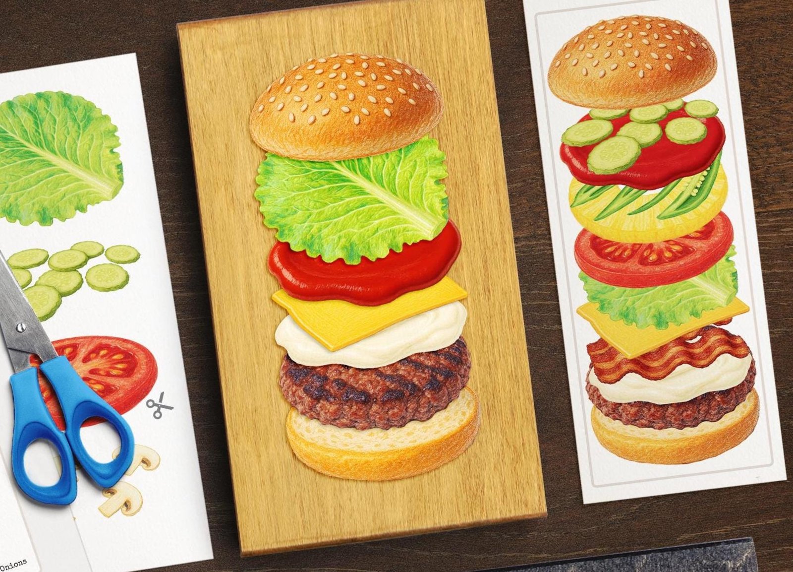 Burger Building Activity Pack: Kids Pretend Play Restaurant Game (Educational Printable PDF) - Image 5