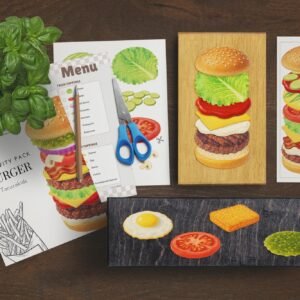 Burger Building Activity Pack: Kids Pretend Play Restaurant Game (Educational Printable PDF)