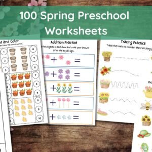 Spring Activity Kindergarten, Spring Homeschool Printable, Preschool Worksheets, Kindergarten Worksheets, Spring Worksheet, Spring Printable