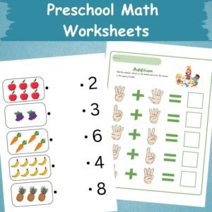 75 Preschool Math Worksheets | Math Practice Sheets | Homeschool Learning Printable | Kindergarten Math | Number Worksheets | Beginning Math