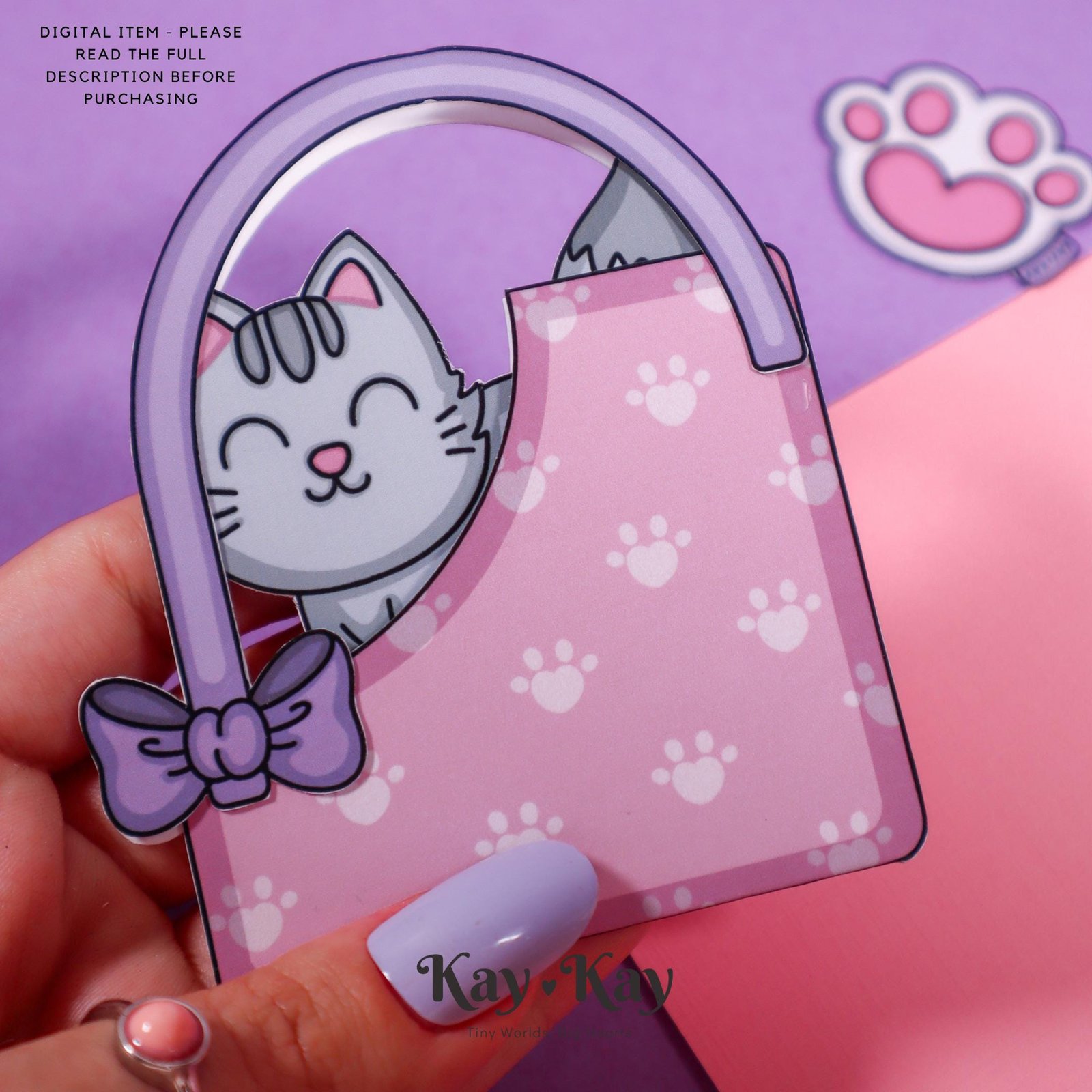 Printable Dollhouse for Paper Dolls Kitty Themed, Digital Download, Crafts for Kids, Dress Up - Image 6