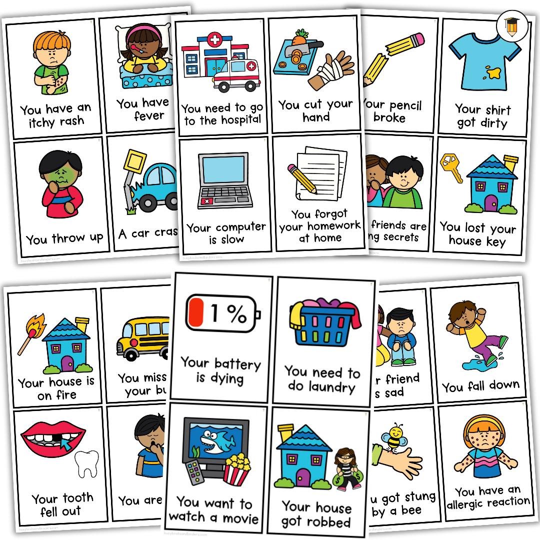 30 Emergency vs Non-Emergency | Functions Task Cards | Which One | Speech Therapy | ABA | Category | Autism | Flashcards for Kids | Sorting - Image 2