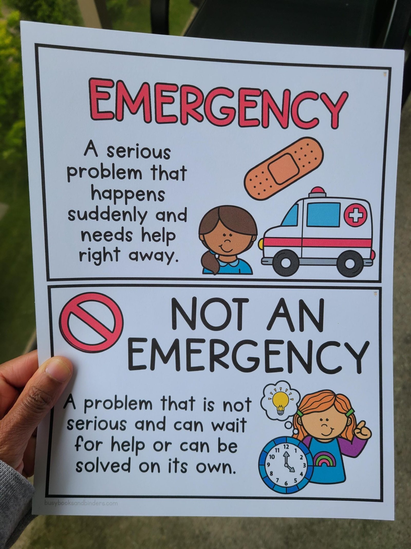 30 Emergency vs Non-Emergency | Functions Task Cards | Which One | Speech Therapy | ABA | Category | Autism | Flashcards for Kids | Sorting - Image 4