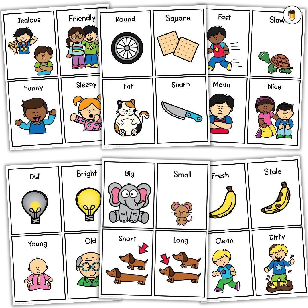 50 Adjectives Flashcards | Parts of Speech | Writing Flashcards | Word Wall | Vocabulary | Classroom Printables | Anchor Chart - Image 2