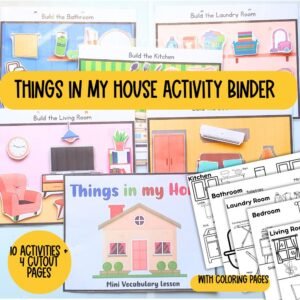 Toddler Busy Book, Household things sorting, homeschool Lesson plan, Homeschool Learning Binder,Montessori Materials,Preschool curriculum,