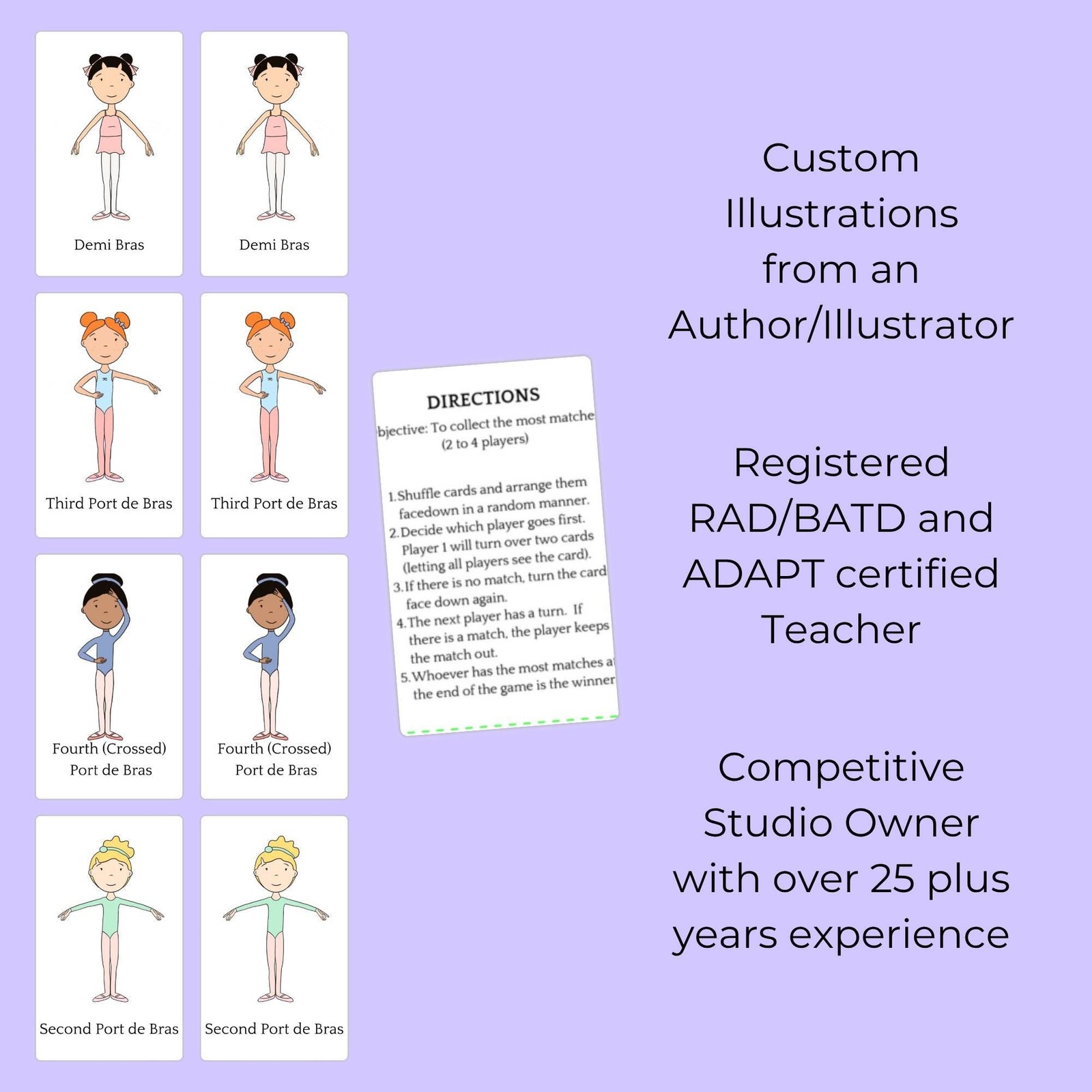 Ballet Memory Card Game: Learning Dance Positions (Digital Download, Printable Cards) - Image 4
