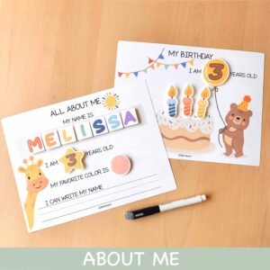 All About Me Worksheets Printable Name Activity Toddler Name Puzzle Kindergarten Homeschool Spell My Name Activity Preschool Worksheet