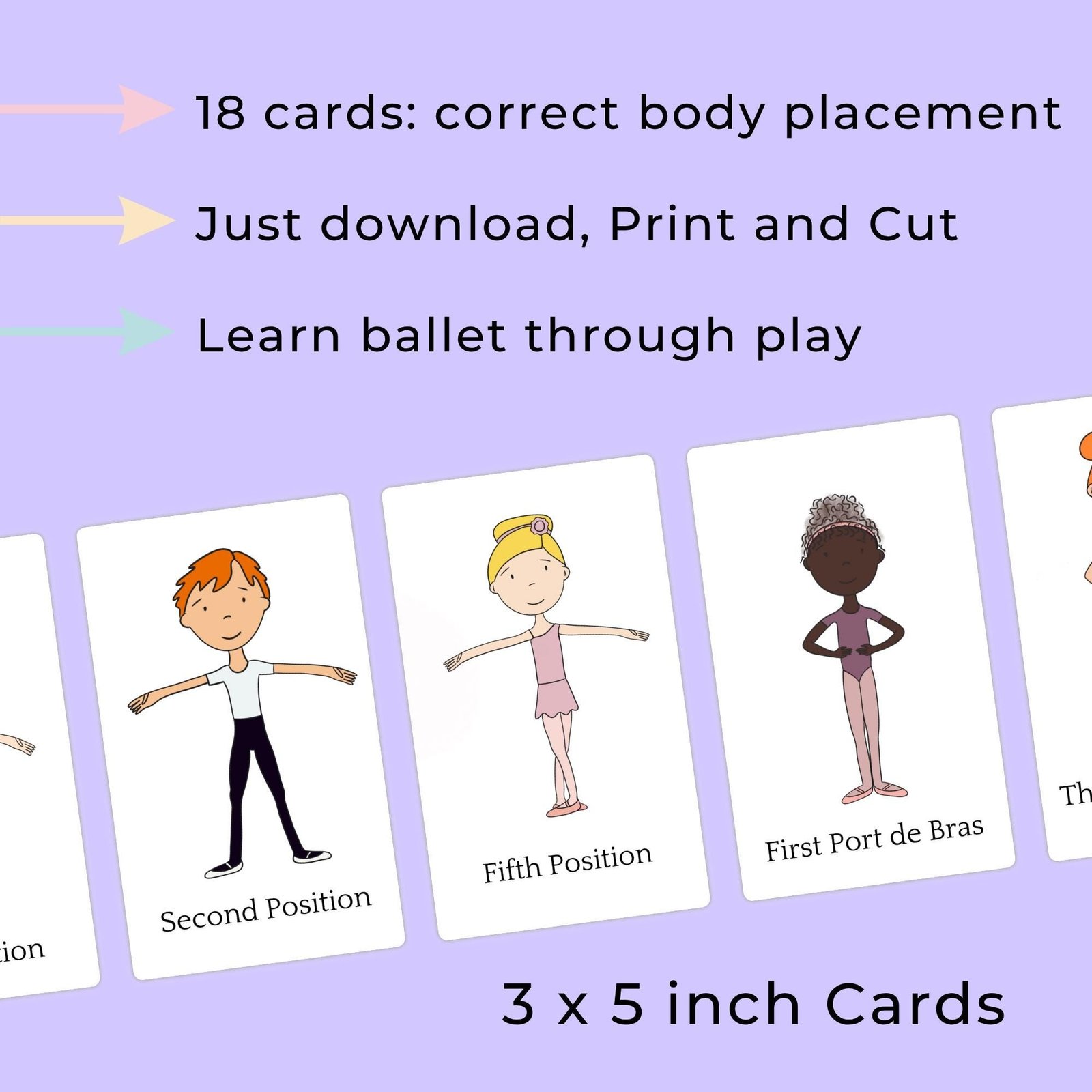 Ballet Memory Card Game: Learning Dance Positions (Digital Download, Printable Cards) - Image 2