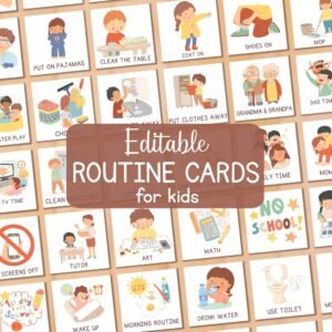 Editable Routine Cards  for Kids Daily Rhythm Visual Schedule Printable Daily Routine Cards Toddler Montessori Homeschool Chart Chore Chart