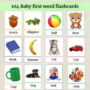 100+ Baby flashcards, First word flash cards, Kids activity pdf, Toddler Learning Cards, Early Vocabulary Builder, Preschool Activity cards