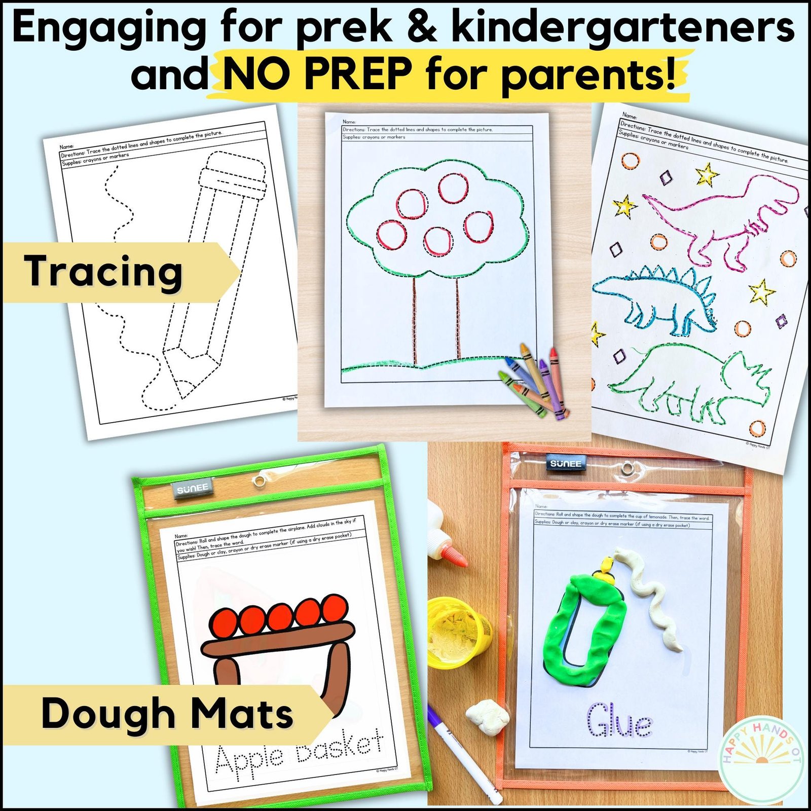 August Back to School Occupational Therapy Preschool Fine Motor Skills: OT Preschool Tracing, Scissor Skill, & Counting Worksheets For Kids - Image 3