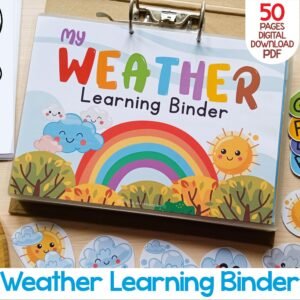 Weather Learning Binder, Printable Toddler Busy Book, Montessori Preschool Activities, Homeschool Resources, Kindergarten Activity Worksheet